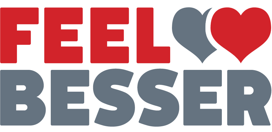 Feel Besser Logo in rot und grau